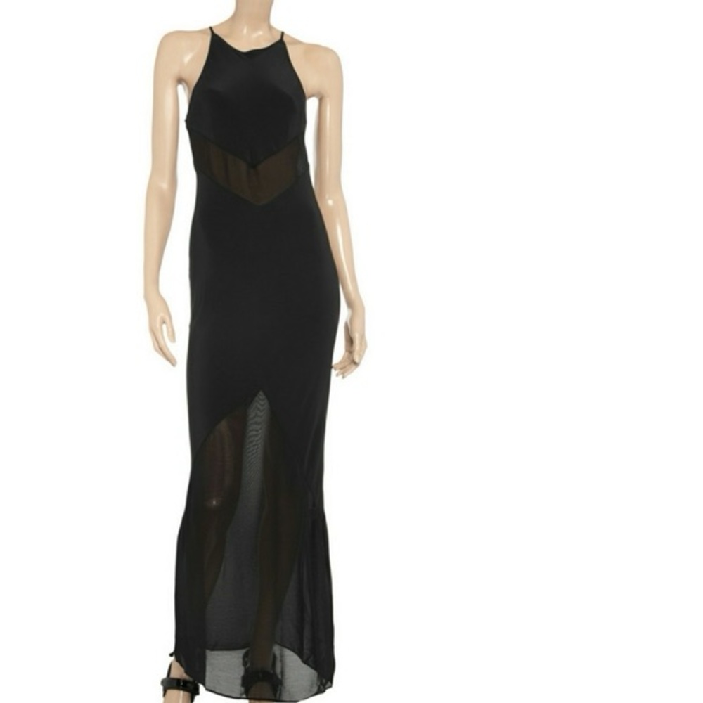 T Alexander Wang NWT Silk Mesh Panel Maxi Dress , Small